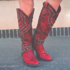 Women's Casual Knee High Cowboy Boots | Pointed Toe