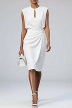 Women's Short Sleeves Ruched Dress | Midi