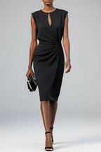 Women's Short Sleeves Ruched Dress | Midi