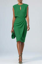 Women's Short Sleeves Ruched Dress | Midi