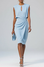 Women's Short Sleeves Ruched Dress | Midi