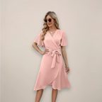 Women’s Elegant Cocktail Wrap Dress | Midi