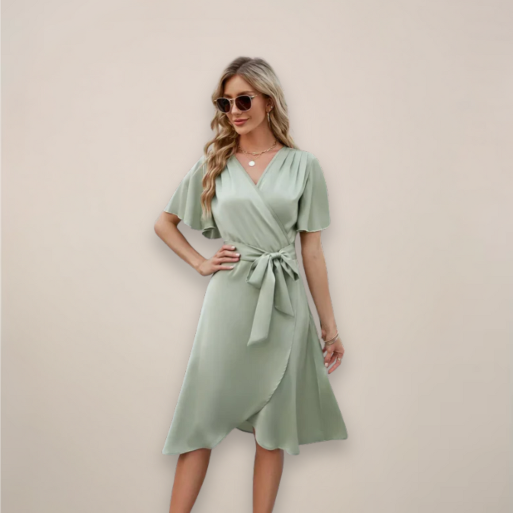 Women’s Elegant Cocktail Wrap Dress | Midi