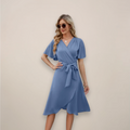 Women’s Elegant Cocktail Wrap Dress | Midi