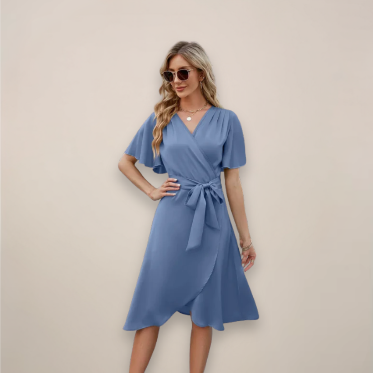Women’s Elegant Cocktail Wrap Dress | Midi