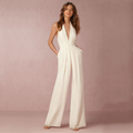 Women’s Plunging Cocktail Jumpsuit | Wide Leg