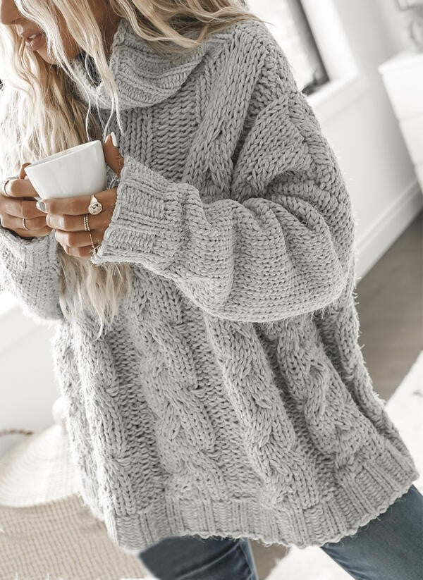 Women's Turtleneck Cable-Knit Sweater | Winter
