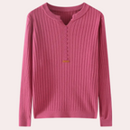 Women’s Casual Ribbed Knit Sweater | Button Placket