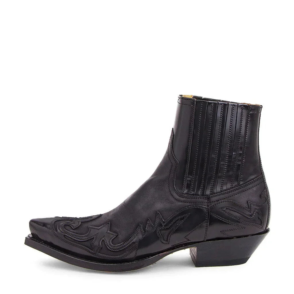 Men's Embroidered Cowboy Ankle Boots | Pointed Toe