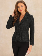 Women's Long Sleeve Button Blazer | Pockets