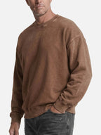Men's Oversized Winter Washed Sweater | Crew Neck