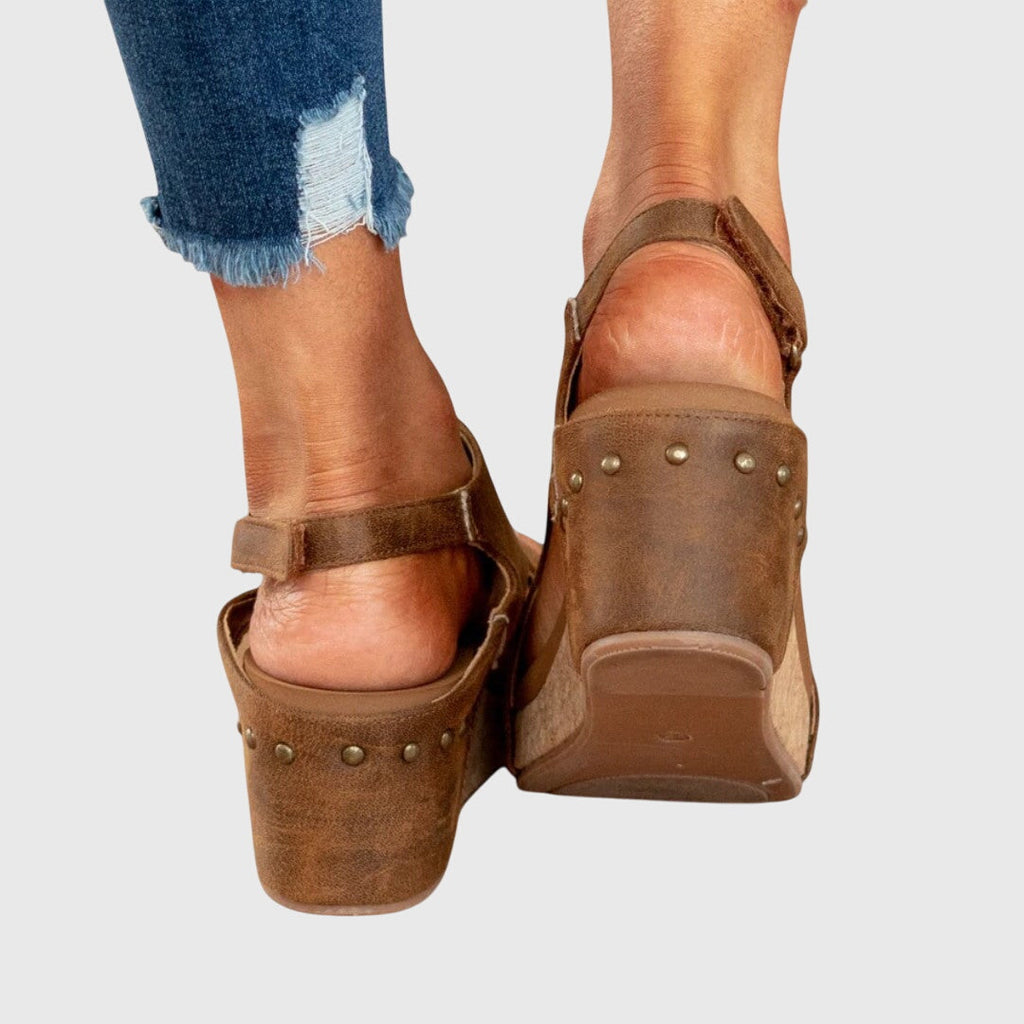 Women's Peep Toe Ankle Strap Sandals | Wedge