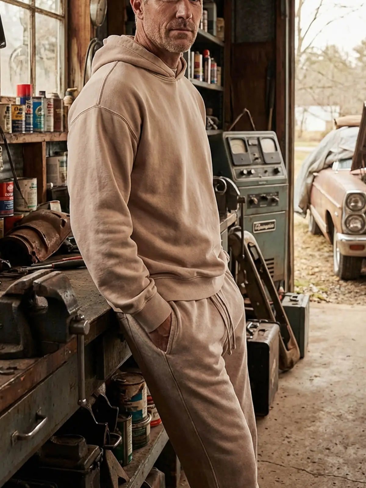 Men's Streetwear Washed Winter Hoodie | Plain