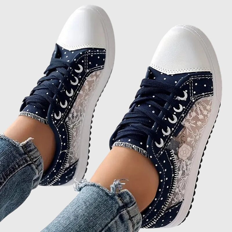 Women's Casual Polka Dot Sneakers | Lace Up
