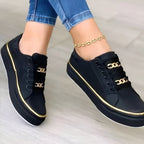 Women’s Casual Lace Up Low Top Sneakers | Flat