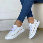Women’s Casual Lace Up Low Top Sneakers | Flat