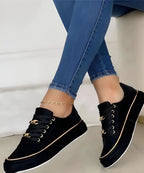 Women’s Casual Lace Up Low Top Sneakers | Flat