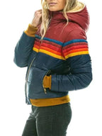 Women's Winter Puffer Jacket | Striped