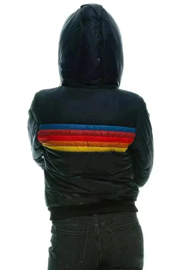 Women's Winter Puffer Jacket | Striped
