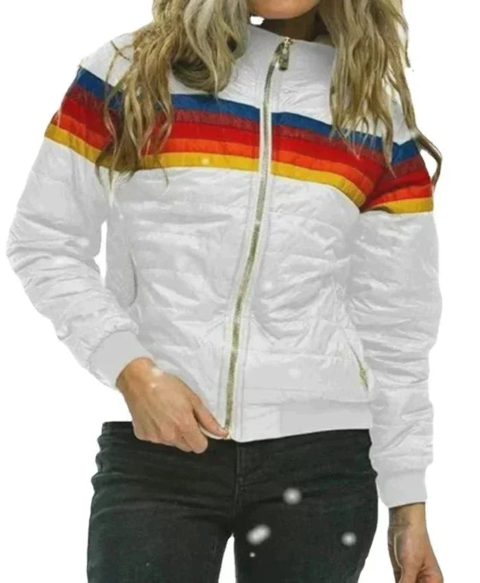 Women's Winter Puffer Jacket | Striped