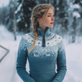Women's Quarter Zip Winter Knit Sweater | Christmas