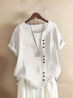 Women's Casual Round Neck Blouse | Short Sleeves
