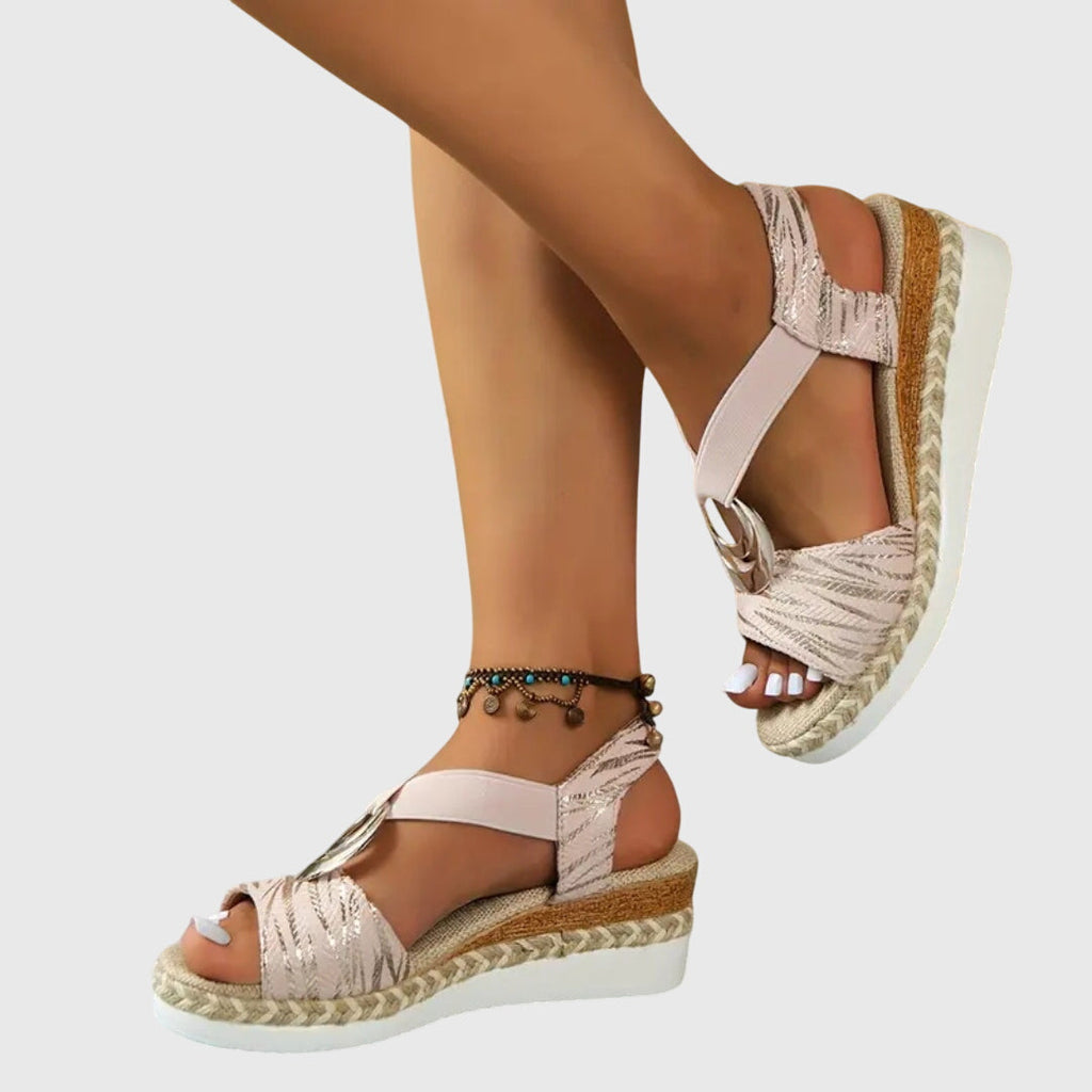 Women's Bohemian Low Wedge Open Toe Sandals | Summer