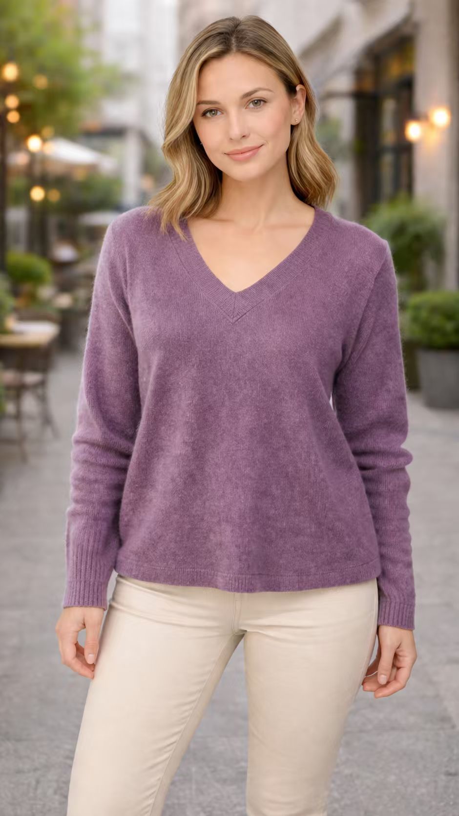 Women's Casual V-neck Sweater | Loose Fit