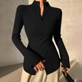 Women's Long Sleeve Knit Sweater | Wrap