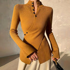 Women's Long Sleeve Knit Sweater | Wrap