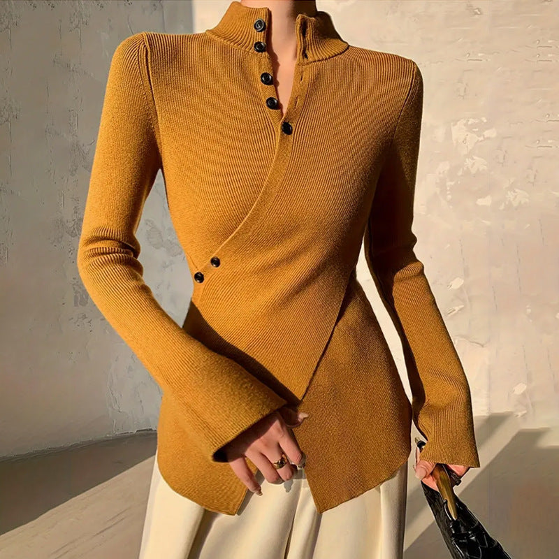 Women's Long Sleeve Knit Sweater | Wrap