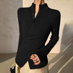 Women's Long Sleeve Knit Sweater | Wrap
