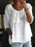 Women's Floral Loose-Fit Blouse | 3/4 Sleeve