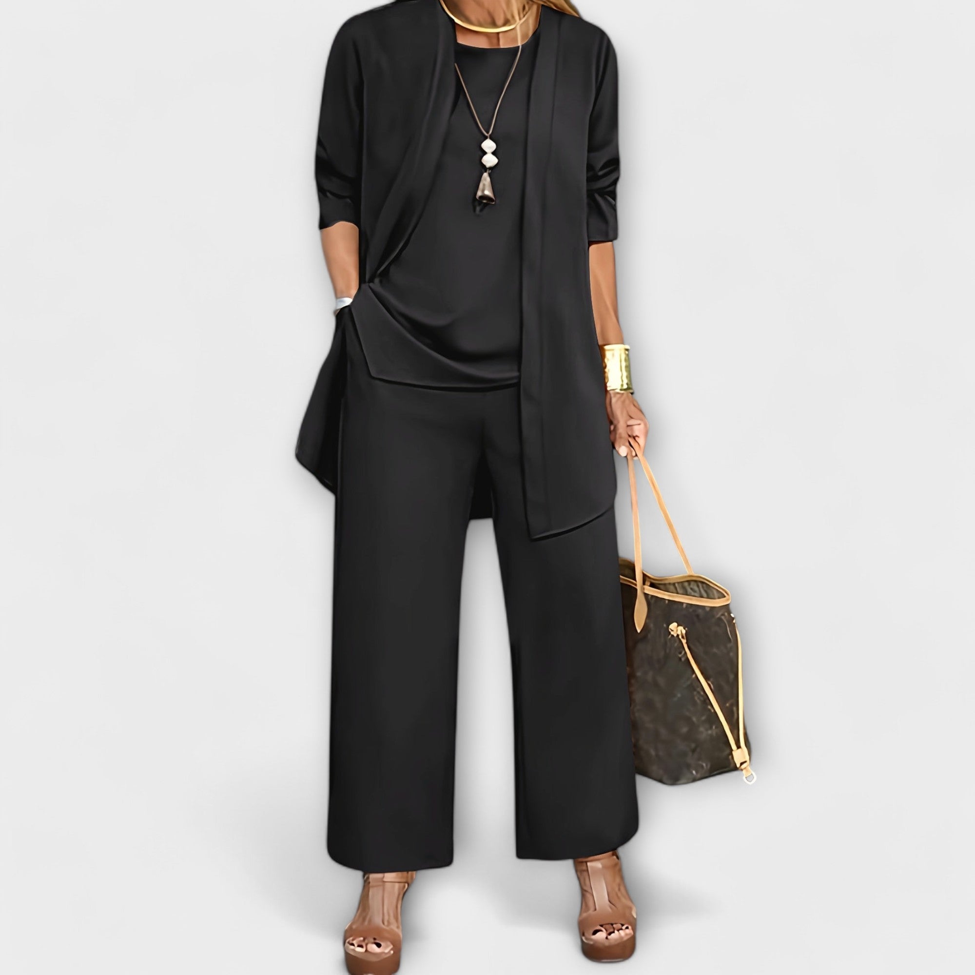 Women's Solid Color Matching Set | Three-Piece