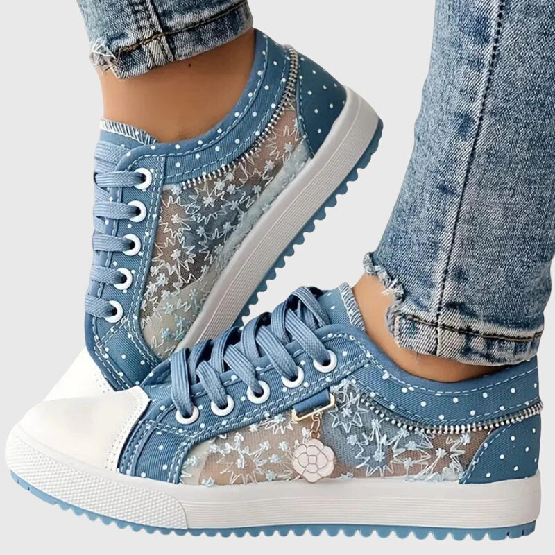 Women's Casual Polka Dot Sneakers | Lace Up