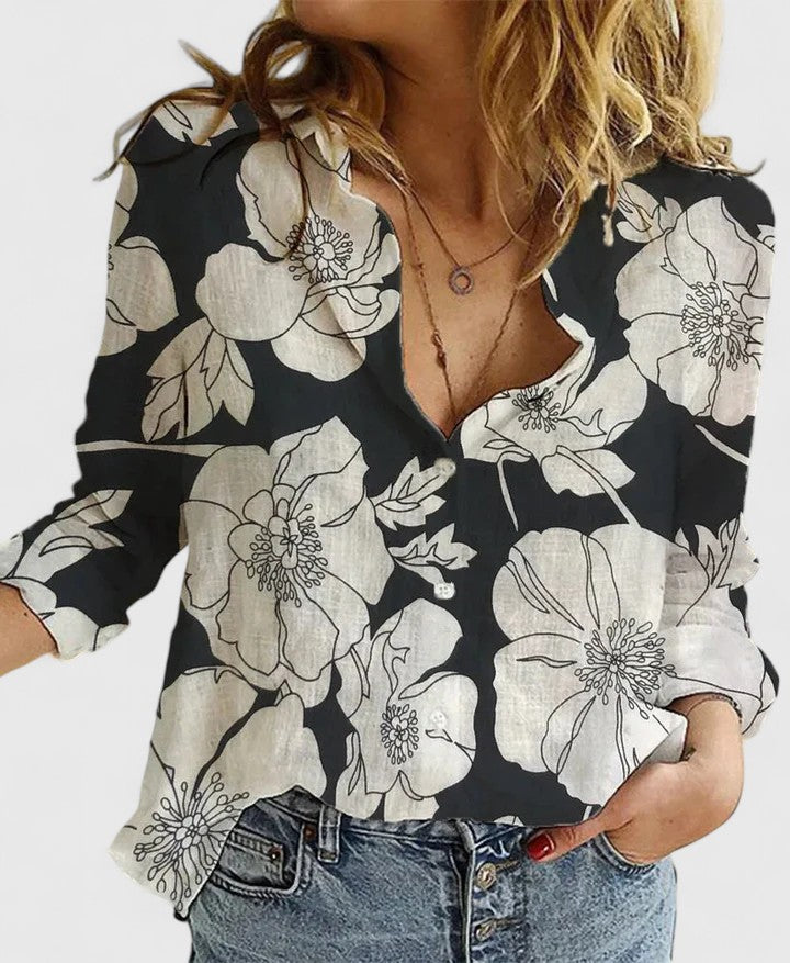 Women's Summer Relaxed Fit Button Down Shirt | Long Sleeves