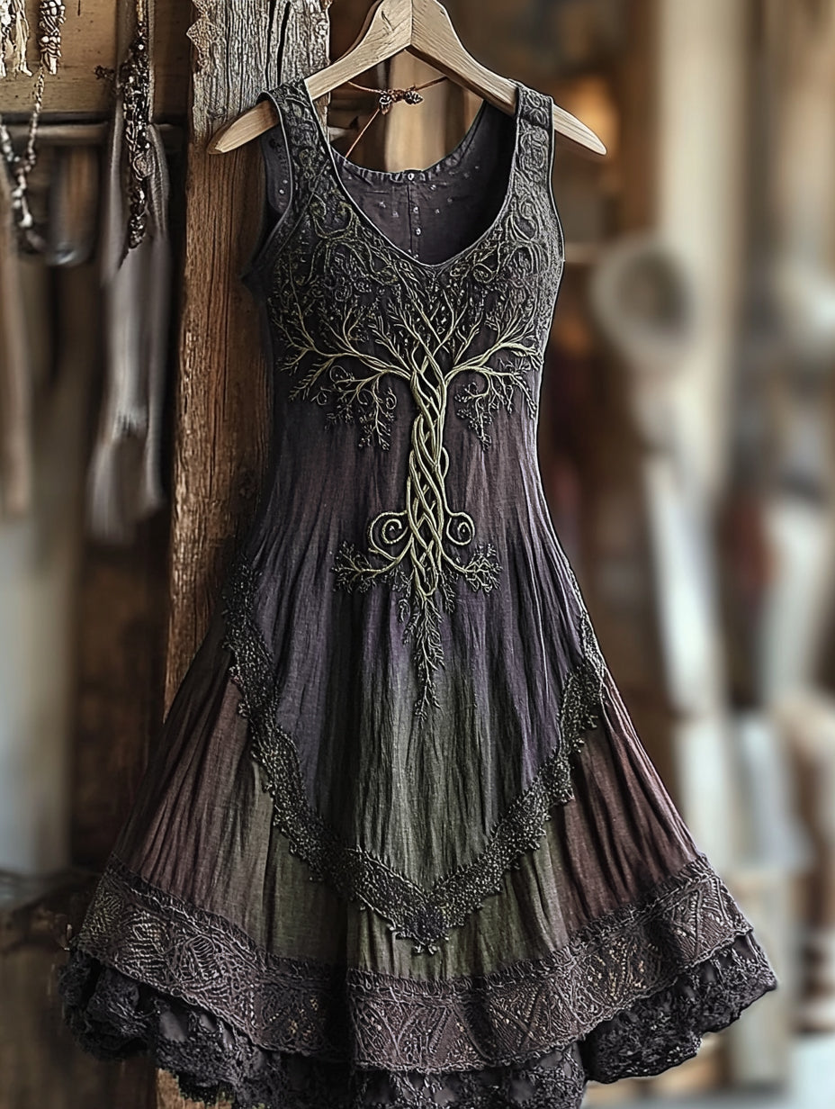 Women's Vintage Sleeveless Midi Dress | Halloween