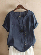 Women's Casual Round Neck Blouse | Short Sleeves