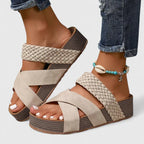 Women's Boho Thick Sole Strappy Slide Sandals | Slip On