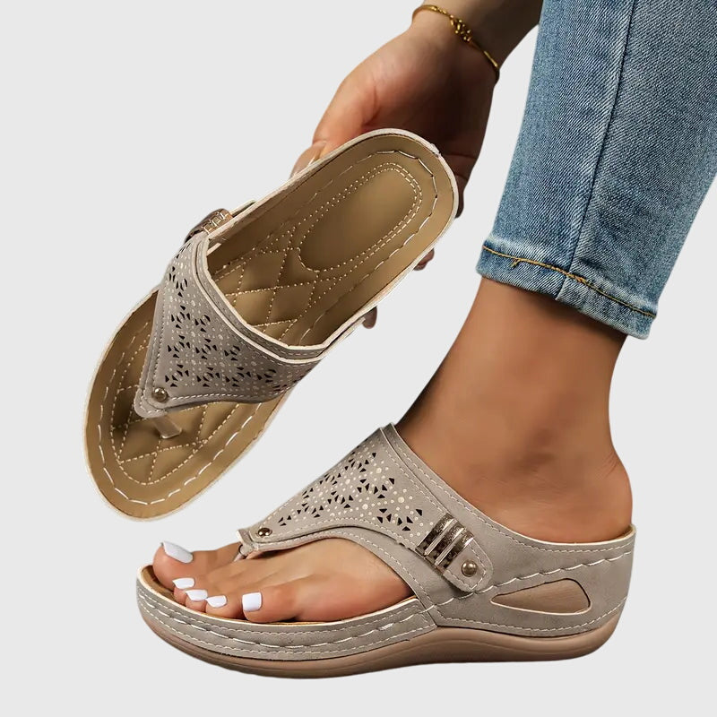 Women's Casual Thong Wedge Sandals | Slip On