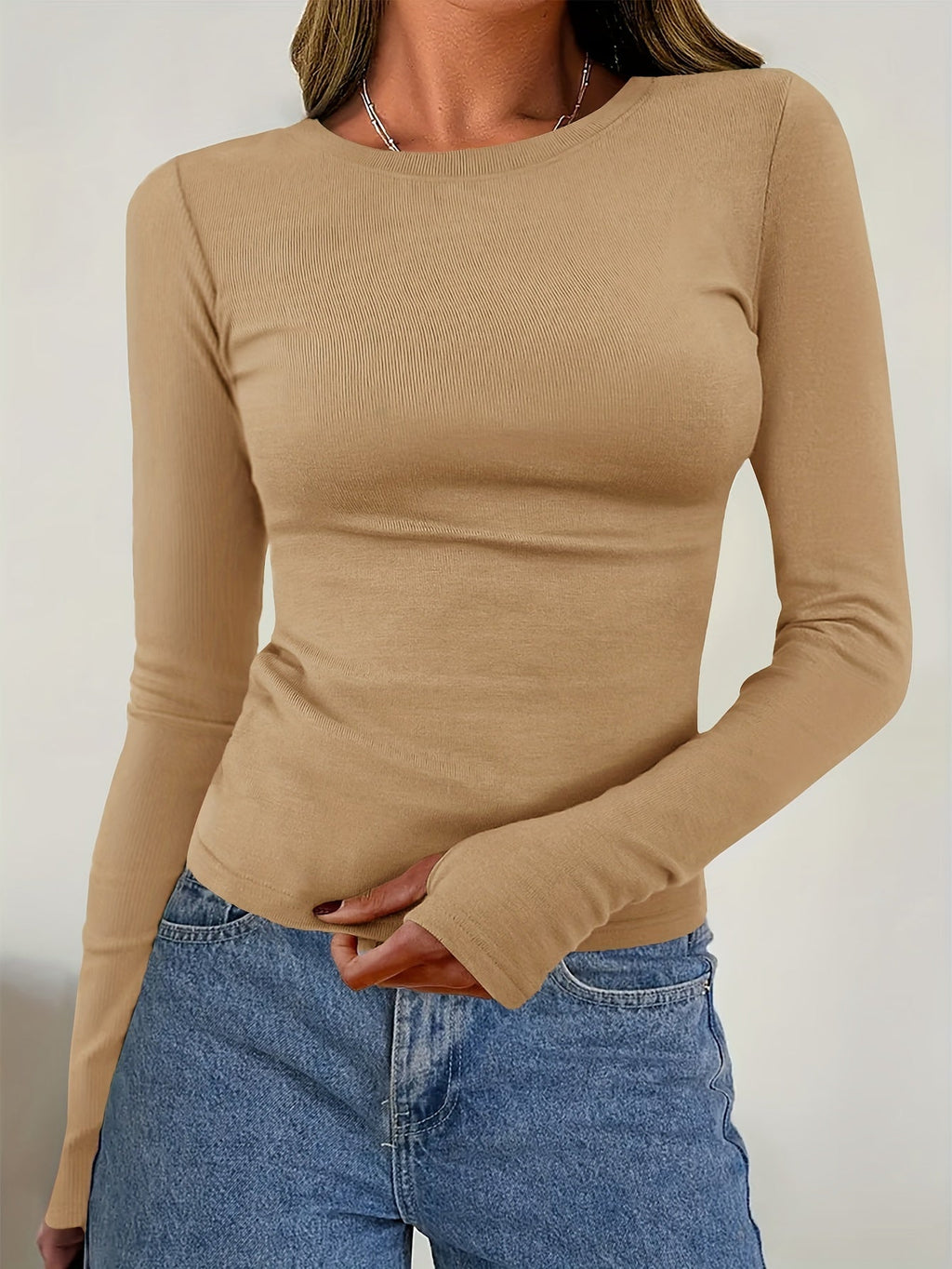 Women’s Slim Fit Casual Top | Crew Neck