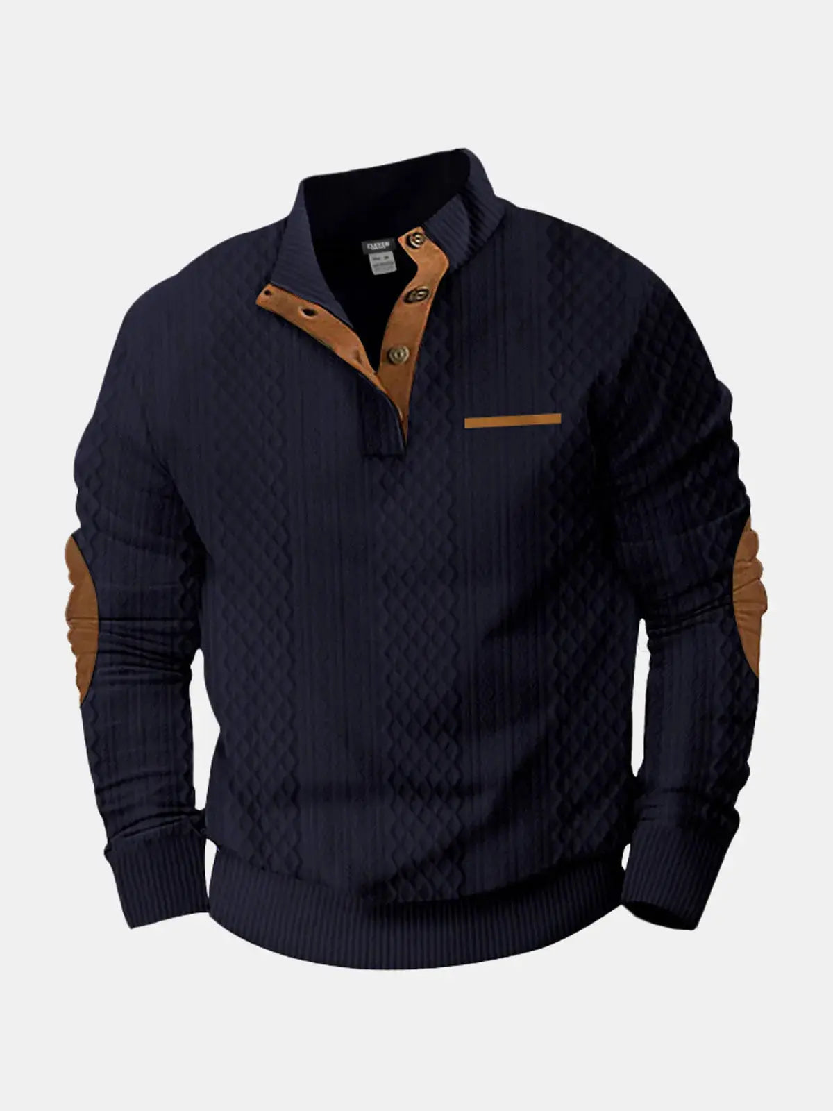 Men's Long Sleeve Winter Knit Sweater | Mock Neck