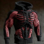 Men's Skeleton Knitted Winter Hoodie | Halloween
