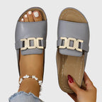 Women's Casual Buckle Detail Open Toe Sandals | Slip On