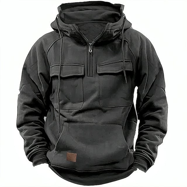 Men's Casual Half-Zip Hoodie | Funnel-Neck