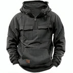 Men's Casual Half-Zip Hoodie | Funnel-Neck