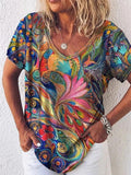 Women's Colorful Printed T-Shirt | Short Sleeves