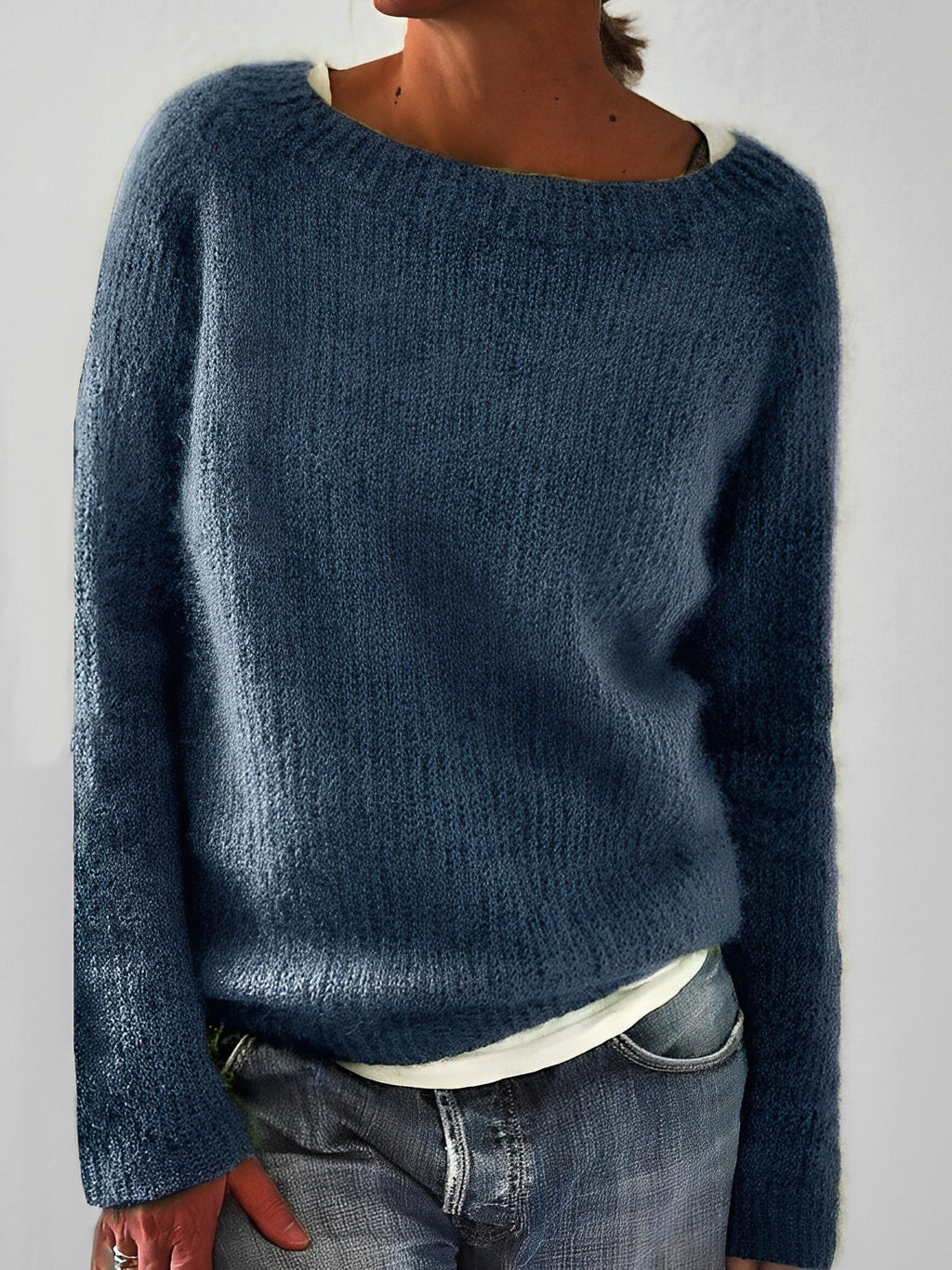 Women's Long Sleeve Ribbed Knit Sweater | Winter