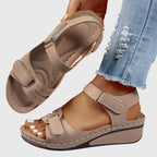 Women's Casual Comfort Ankle Strap Sandals | Hook and Loop