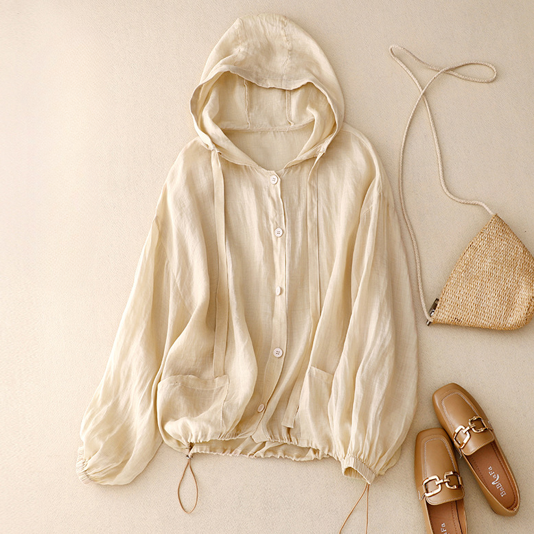 Women's Summer Hooded Jacket | Button Up